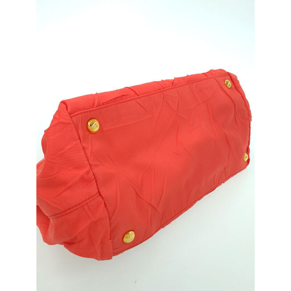 Prada coral handbag nylon Orange gathered - Picture 5 of 9
